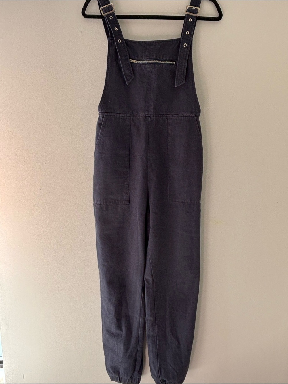 Women’s Charcoal Denim Overalls with Adjustable Straps